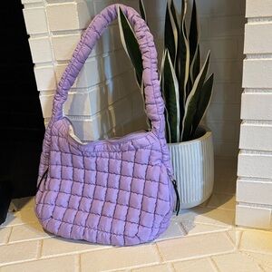 Quilted Purple Shoulder Bag